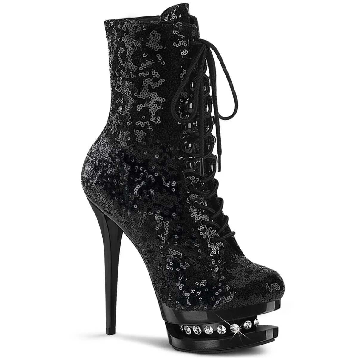 6 Inch Heel BLONDIE-R-1020 Black Sequins