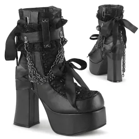 CHARADE-110 Demoniacult Alternative Footwear Women's Gothic Black Ankle Boots