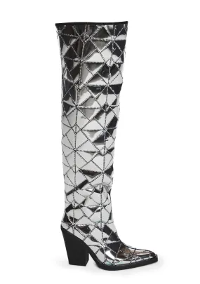 Dalton-6 Cowboy Boots - Silver