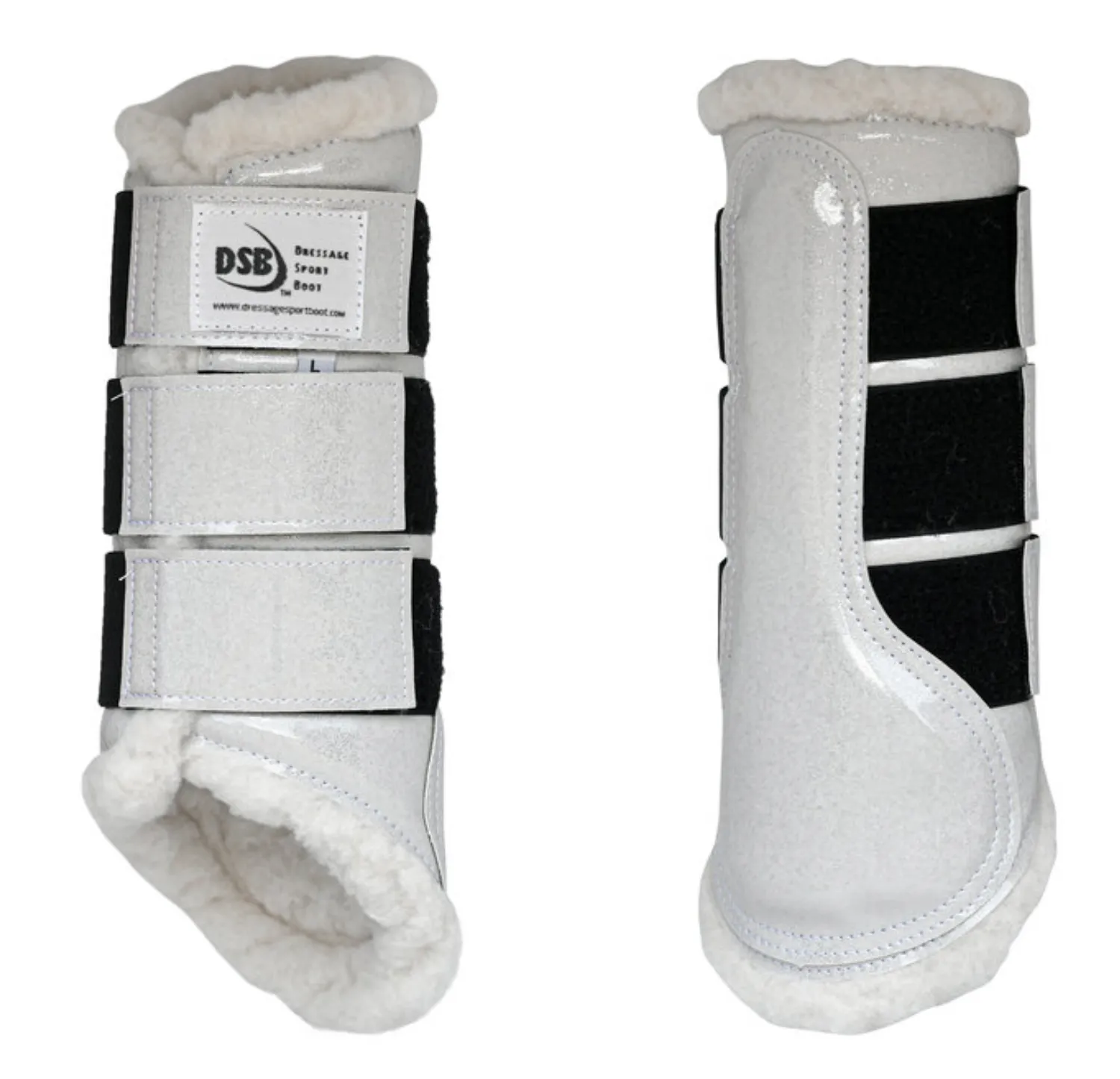 DSB GLOSSY BOOTS PEARL/WHITE