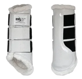 DSB GLOSSY BOOTS PEARL/WHITE