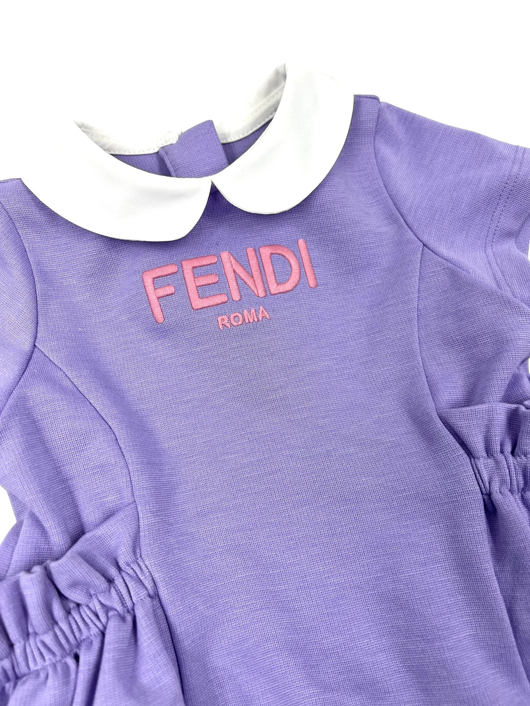 Fendi Baby Girl Size 3M Purple Logo Dress