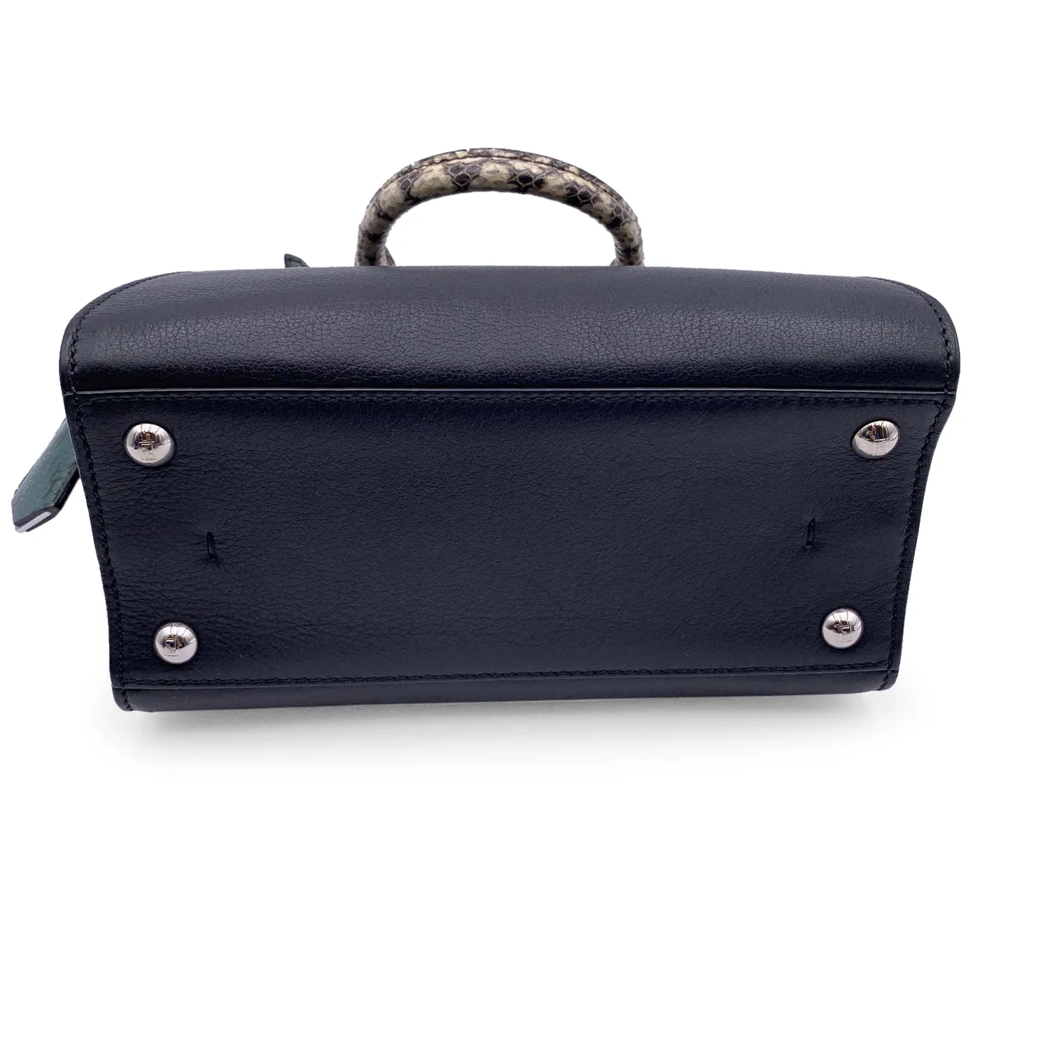 Fendi Black Leather Mini 3Jours Bag Contrast Details with Straps