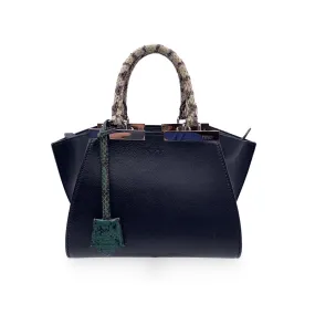 Fendi Black Leather Mini 3Jours Bag Contrast Details with Straps