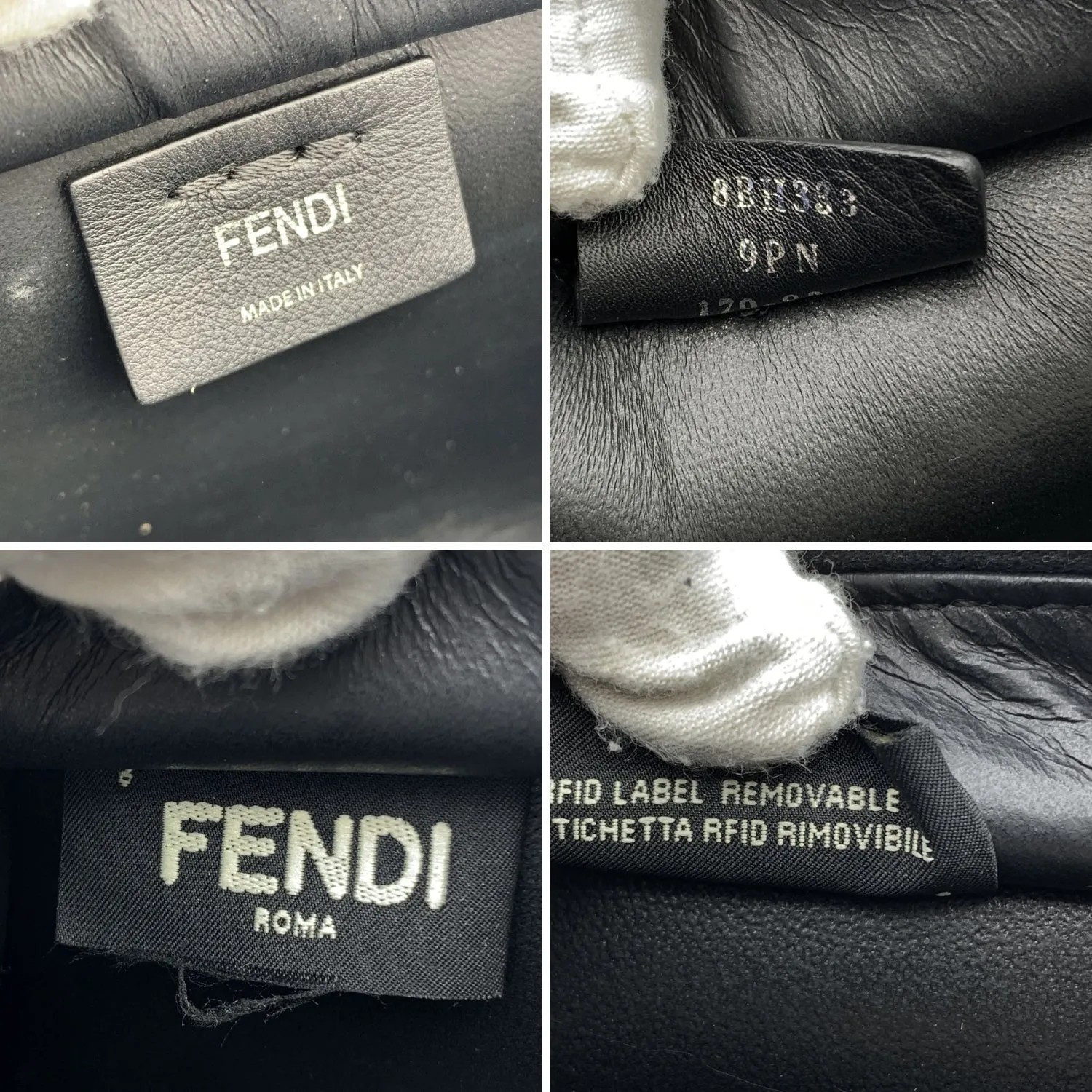 Fendi Black Leather Mini 3Jours Bag Contrast Details with Straps