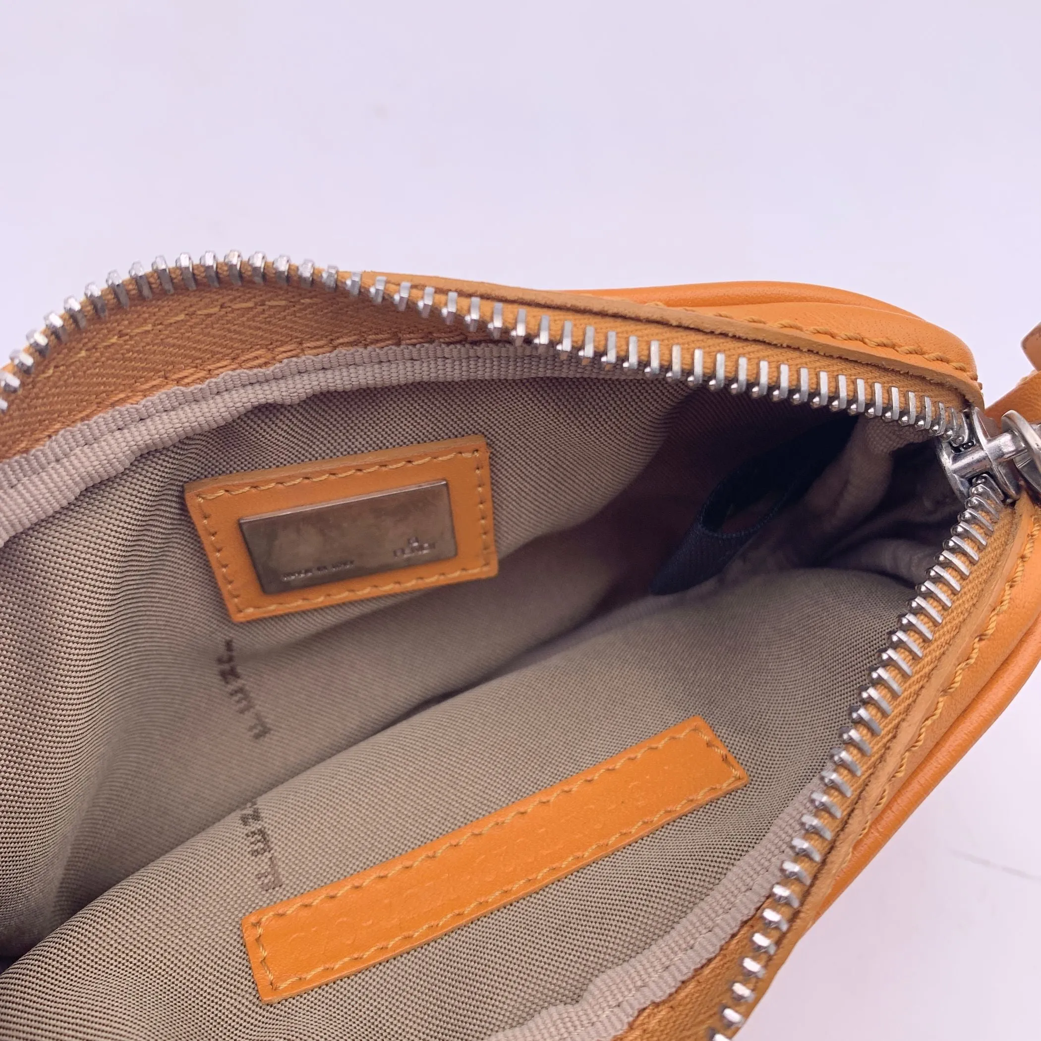 Fendi Orange FF Monogram Canvas Mini Pouch Crossbody Bag