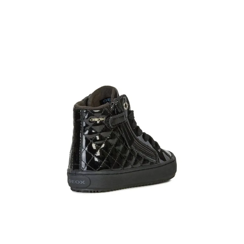 Geox Juniors Patent Black Hightop Boot - J944GD