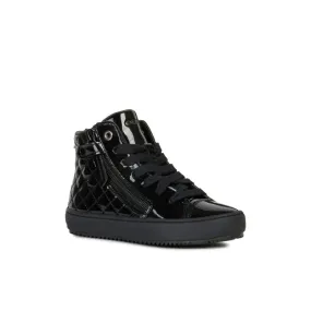 Geox Juniors Patent Black Hightop Boot - J944GD