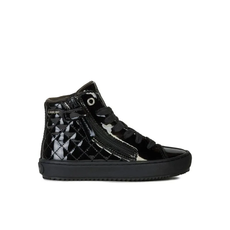 Geox Juniors Patent Black Hightop Boot - J944GD