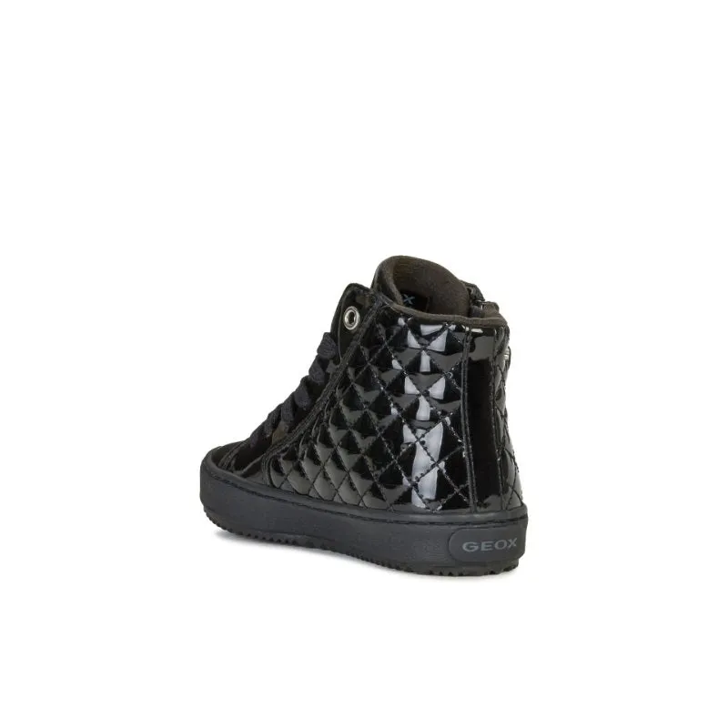 Geox Juniors Patent Black Hightop Boot - J944GD