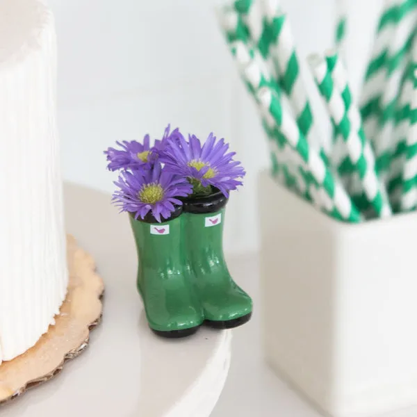 Jumpin' Puddles Green Wellies Boots Mini by Nora Fleming