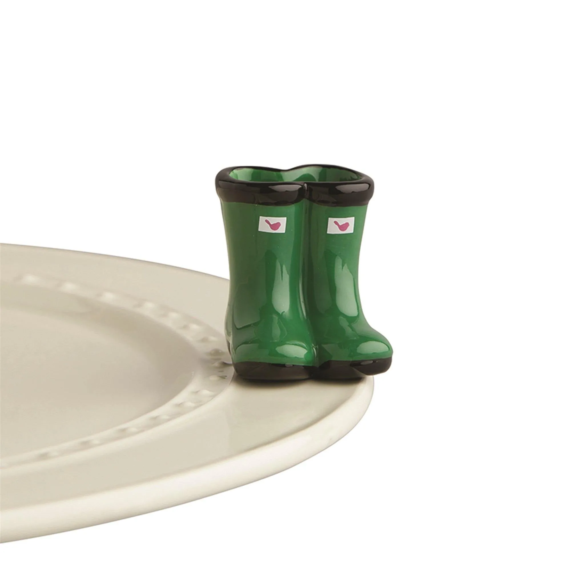 Jumpin' Puddles Green Wellies Boots Mini by Nora Fleming