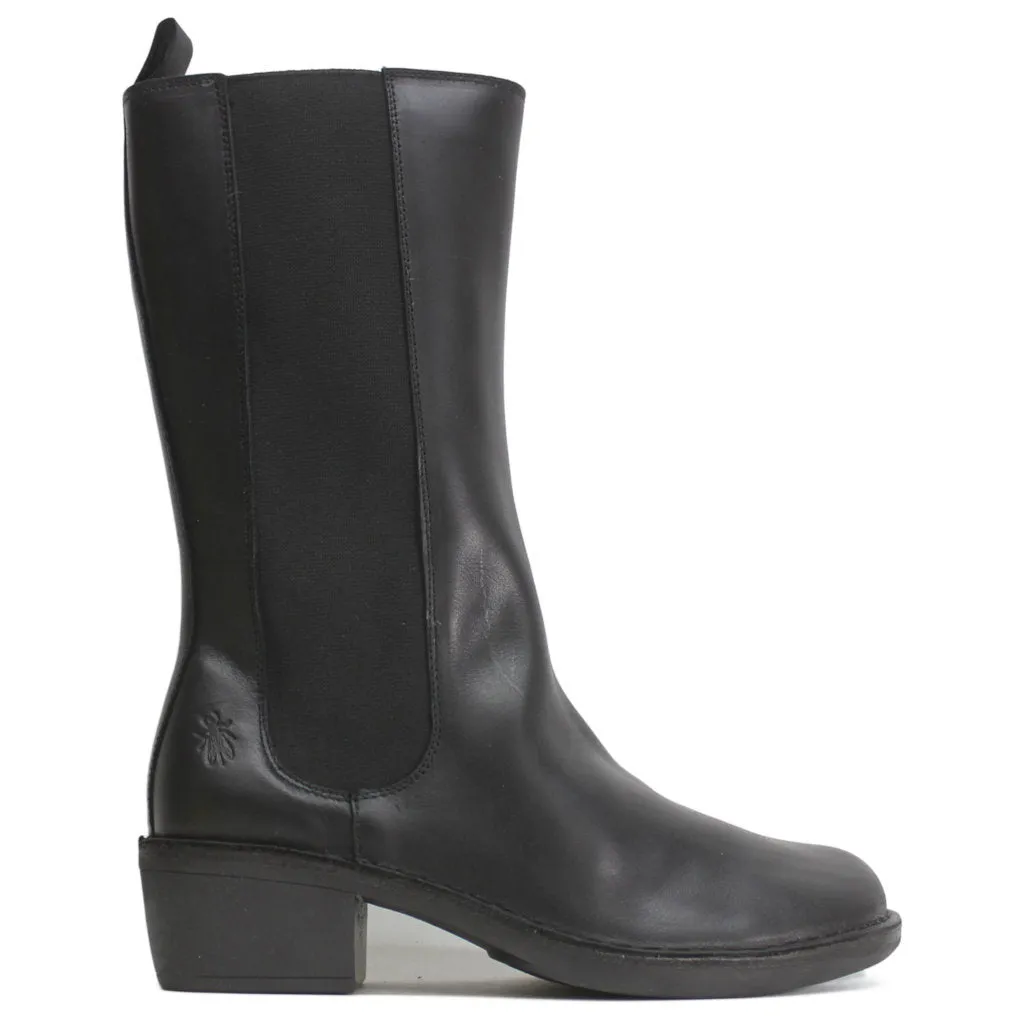 MADA081FLY Rug Leather Women's Calf Length Heel Boots