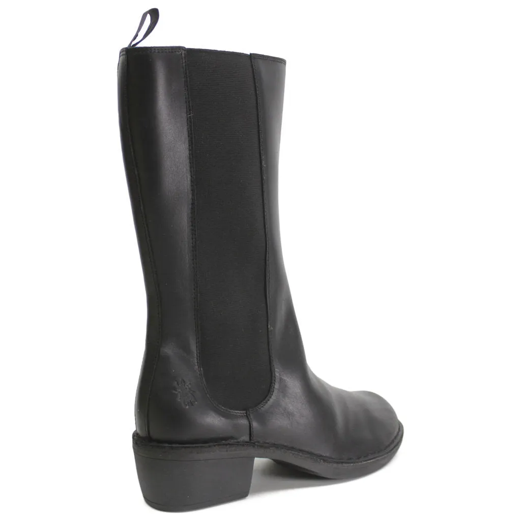 MADA081FLY Rug Leather Women's Calf Length Heel Boots