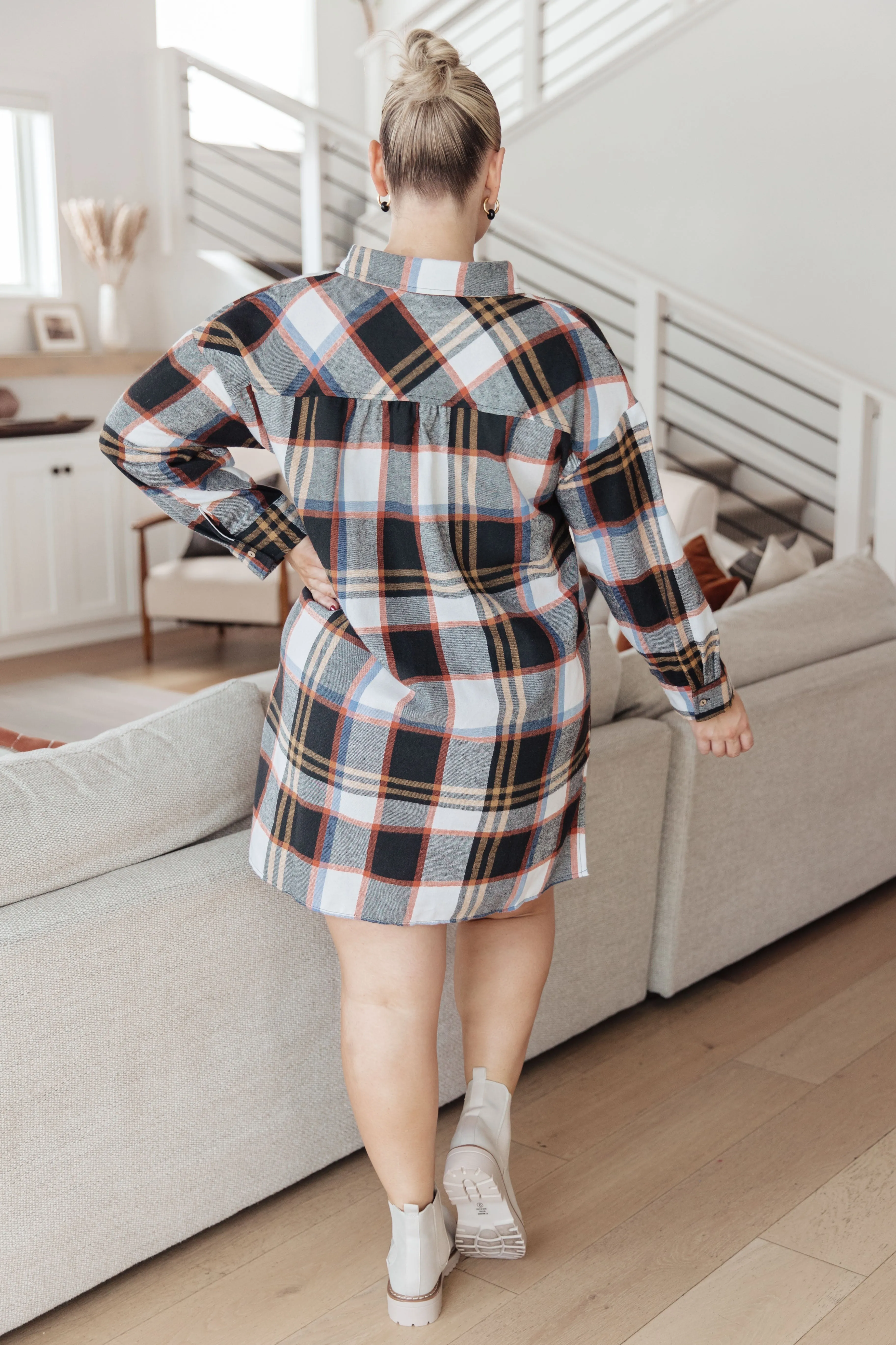 Plaid Shirt Dress in Make it Right design