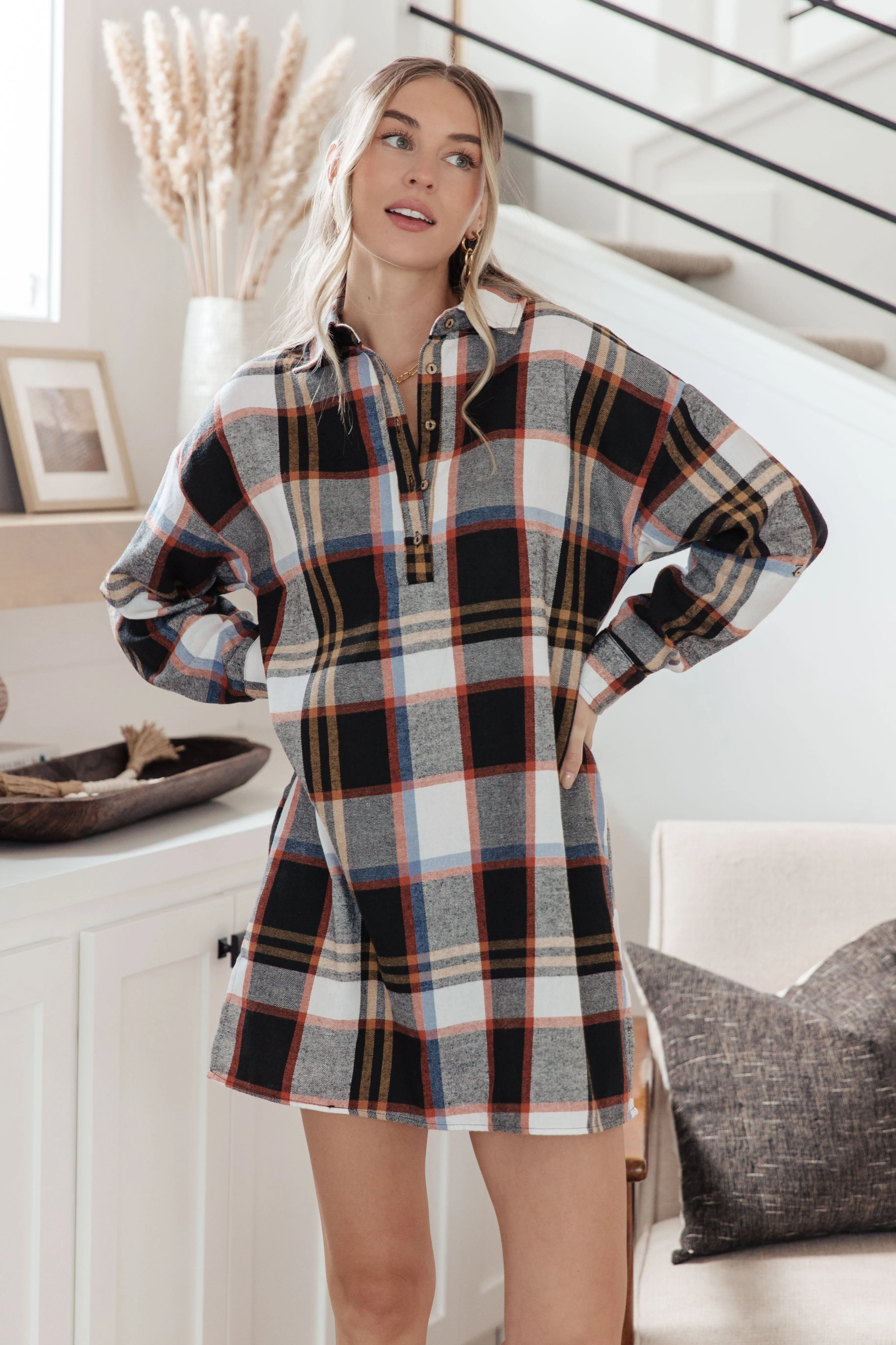 Plaid Shirt Dress in Make it Right design