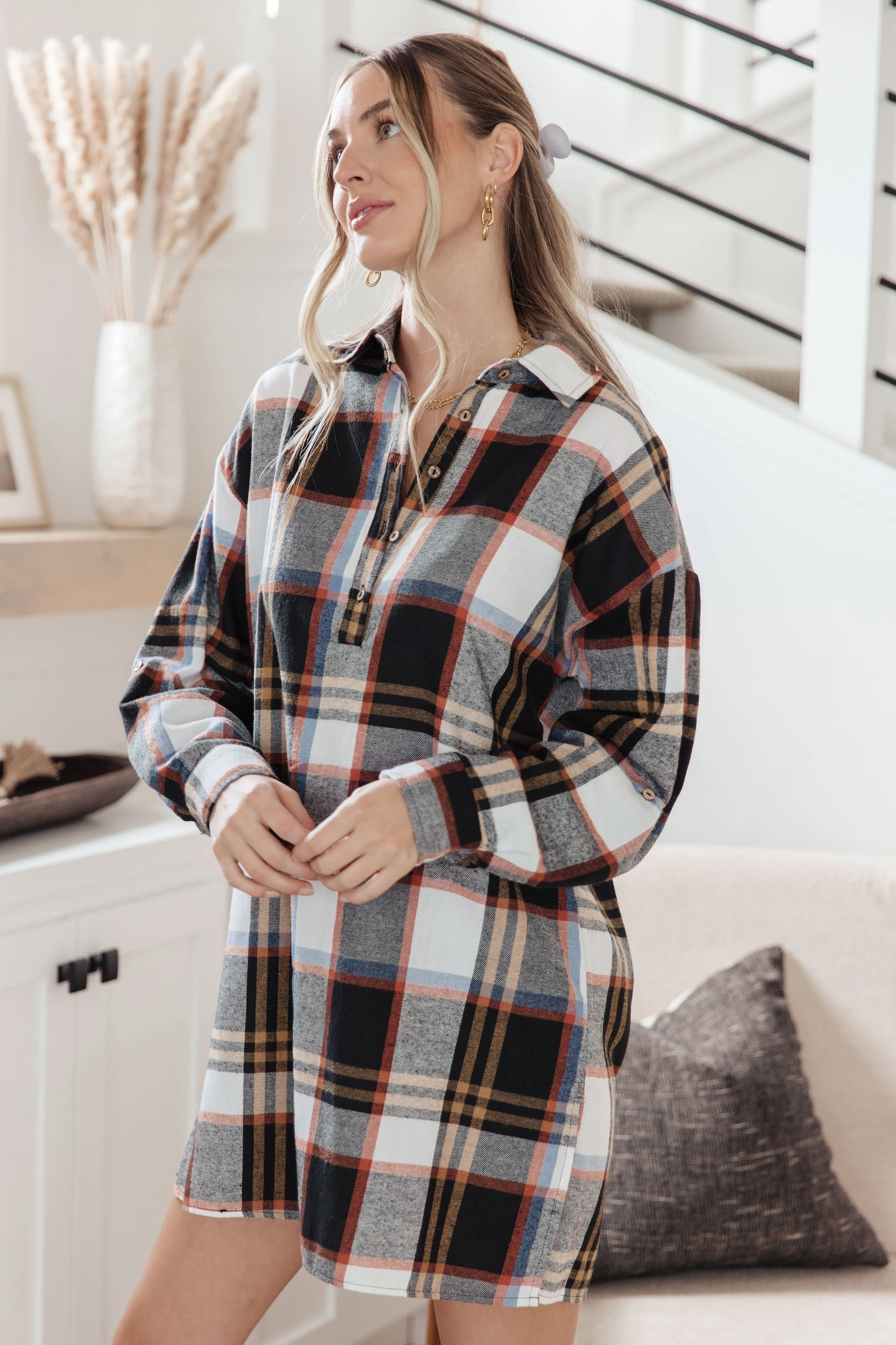 Plaid Shirt Dress in Make it Right design
