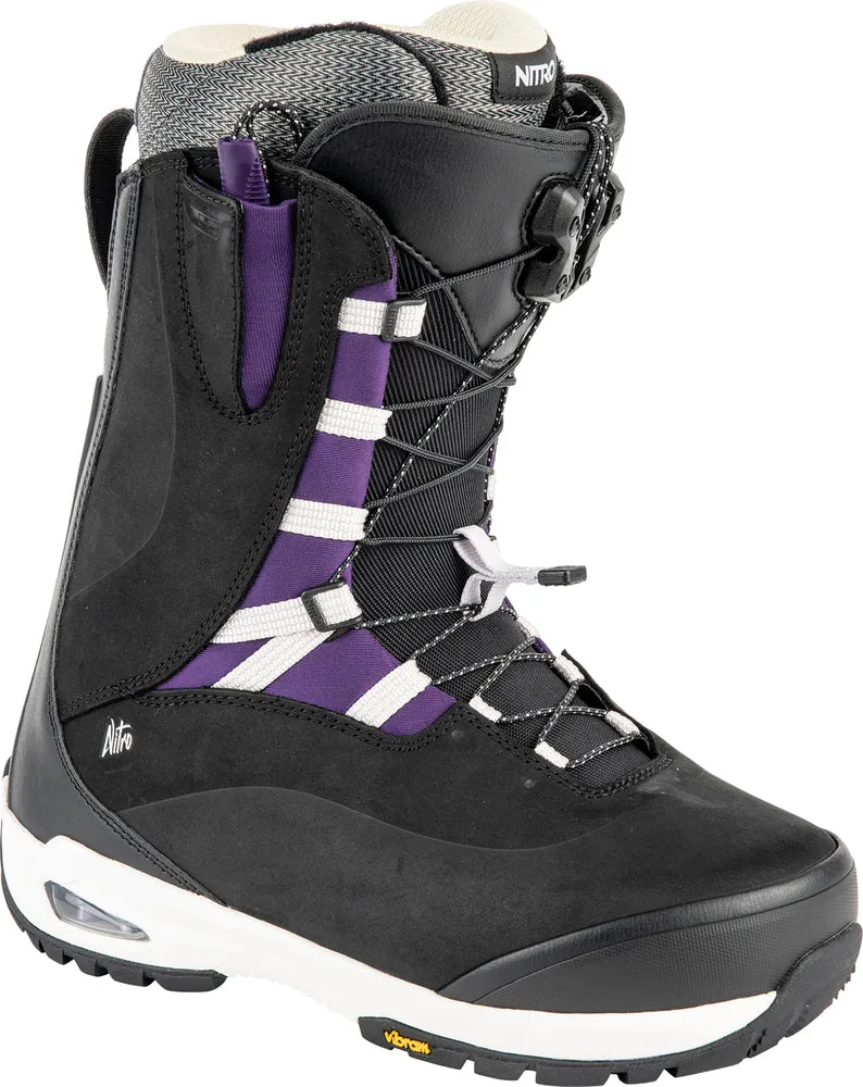 Nitro Bianca TLS Womens Snowboard Boots in Black and Purple 2024