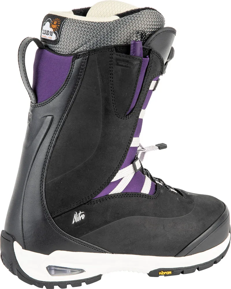 Nitro Bianca TLS Womens Snowboard Boots in Black and Purple 2024