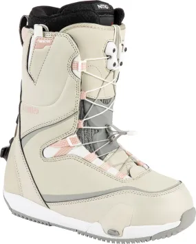 Nitro Cave TLS Step On Womens Snowboard Boots in Sand and Rose 2024