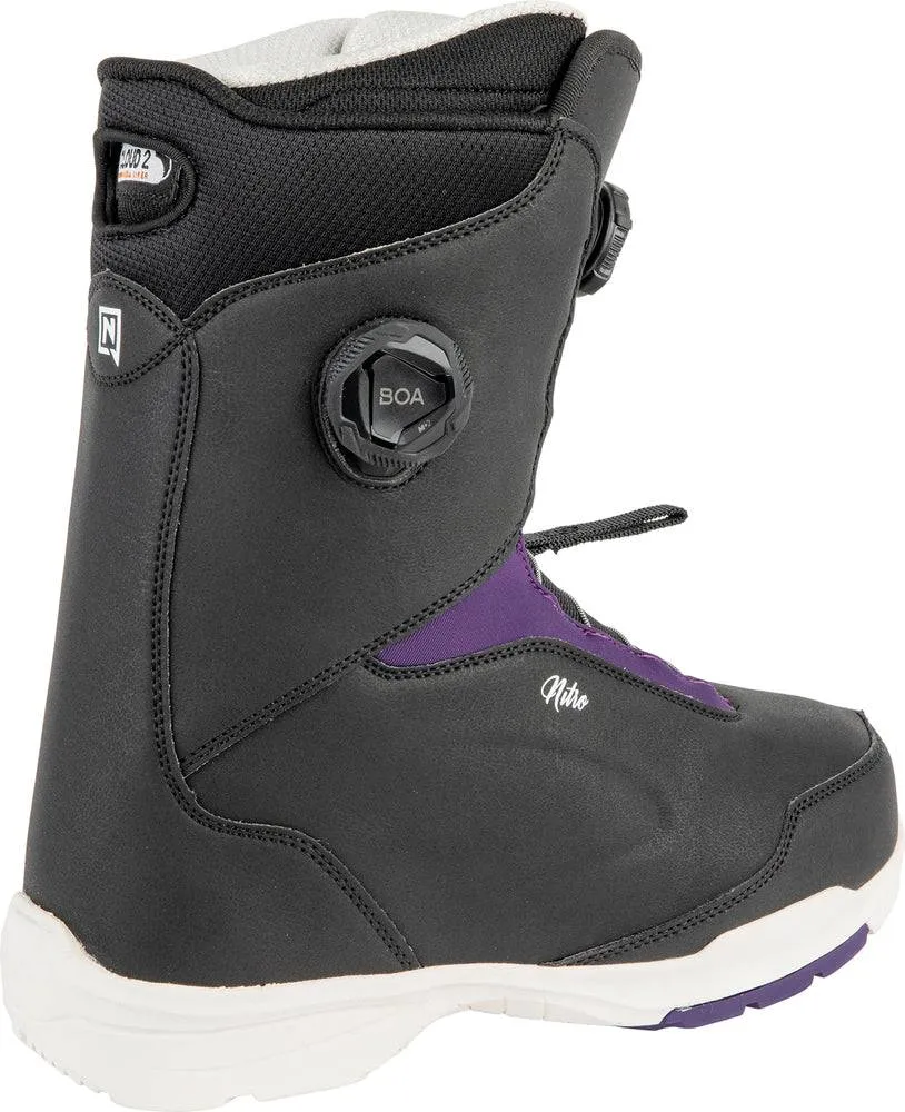 Nitro Scala BOA Womens Snowboard Boots in Black and Purple 2024