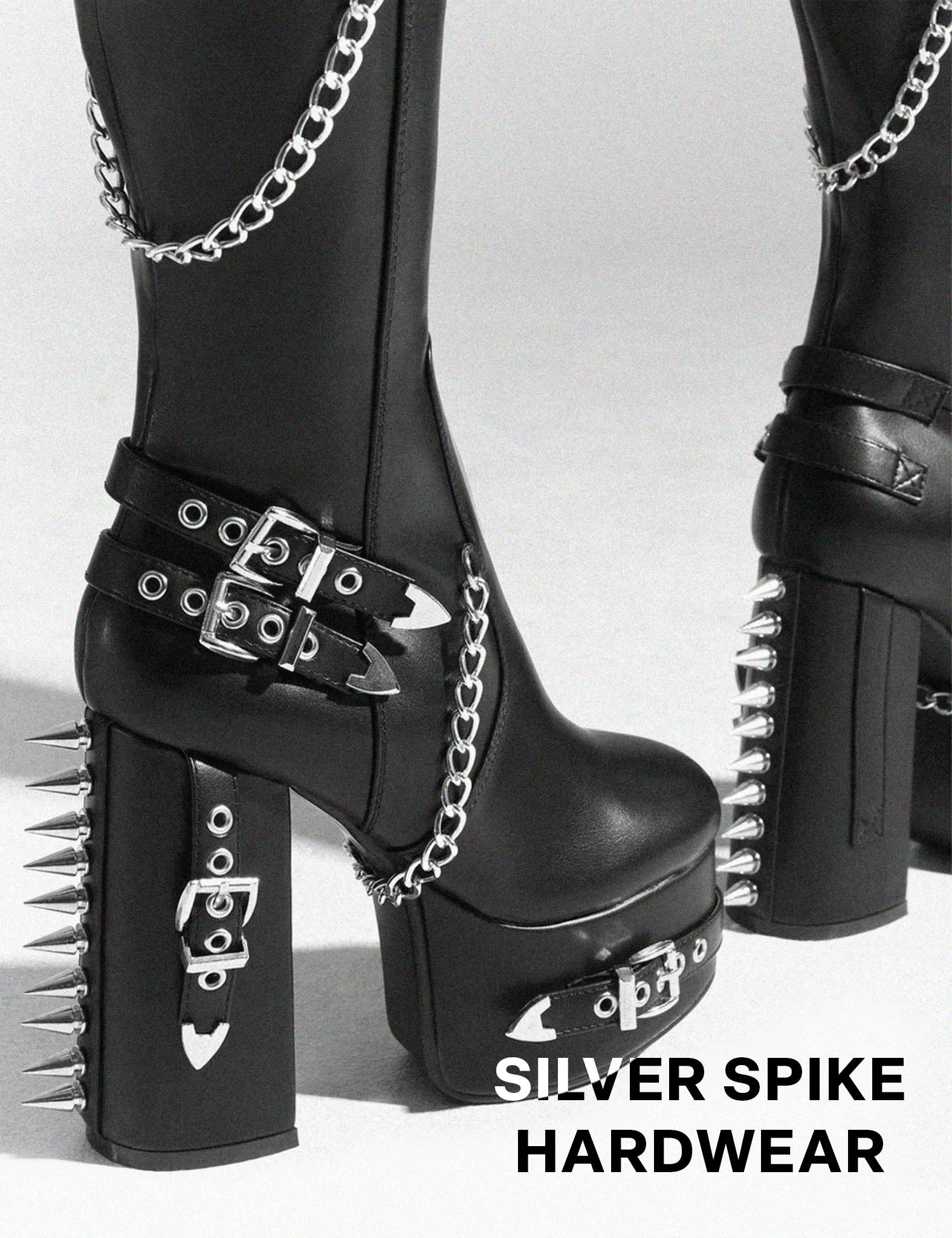 Scream Wide Calf Platform Thigh High Boots