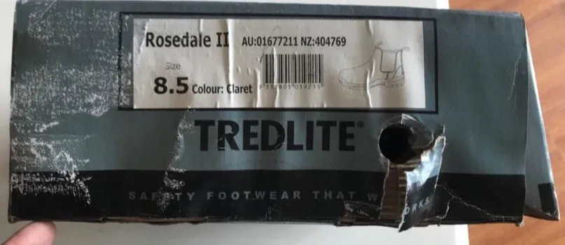 Tredlite  Rosedale II  Work Boats/ Safety Shoes Size 8.5 - Colour Claret