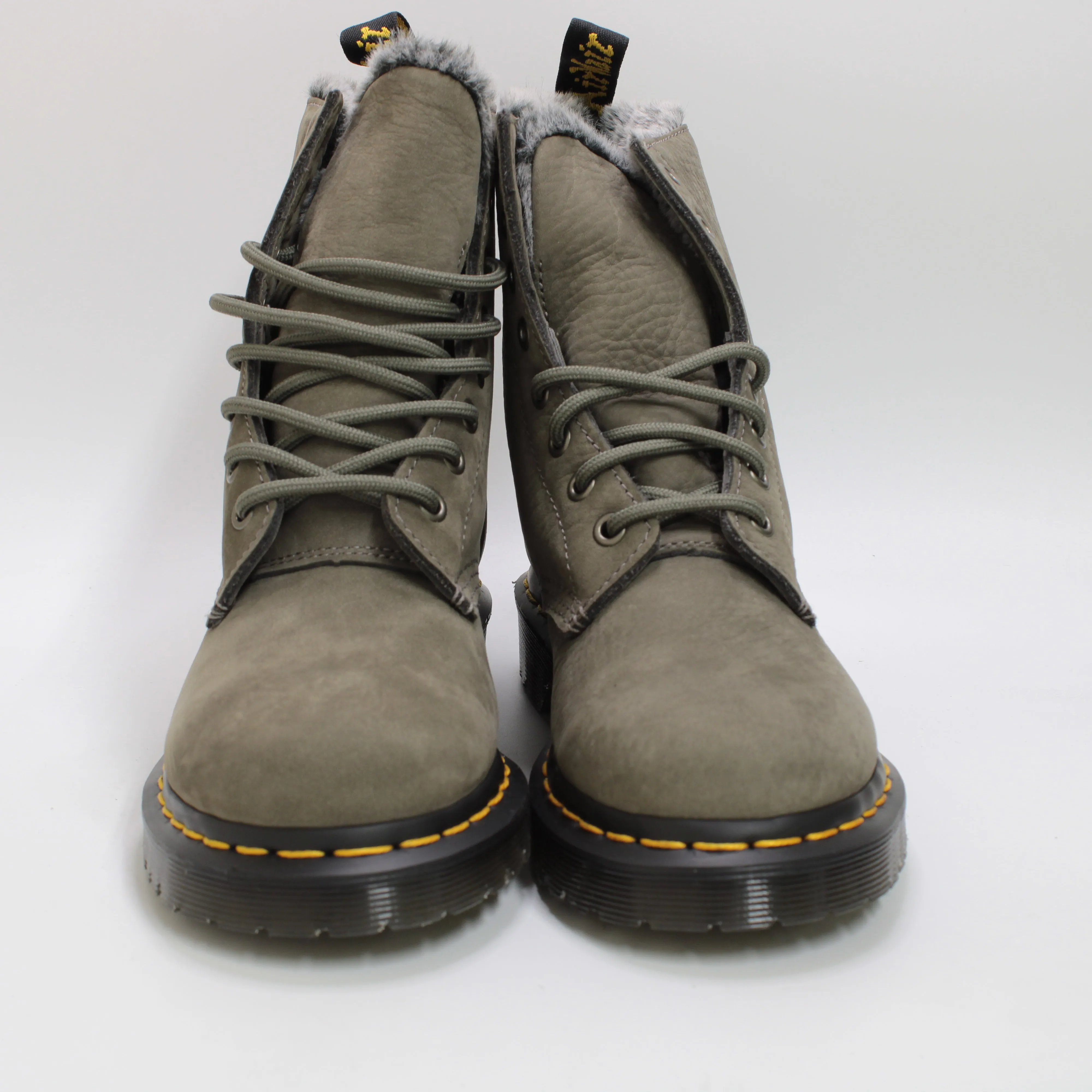 Womens Dr. Martens 1460 Serena 8-Eye Boots in Soft Nickel Grey - Stylish & Durable Winter Footwear