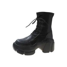 Women's Heightening Thick-Soled PU Short Boots